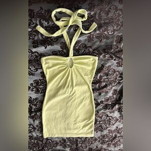 Juicy Couture | Y2K Lime Green 2 Way Fitted Terrycloth Mini Dress | Size Small